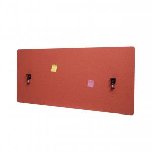 Akustik-Tischtrennwand HWC-G75, Bro-Sichtschutz Schreibtisch Pinnwand, doppelwandig Stoff/Textil ~ 60x140cm braun