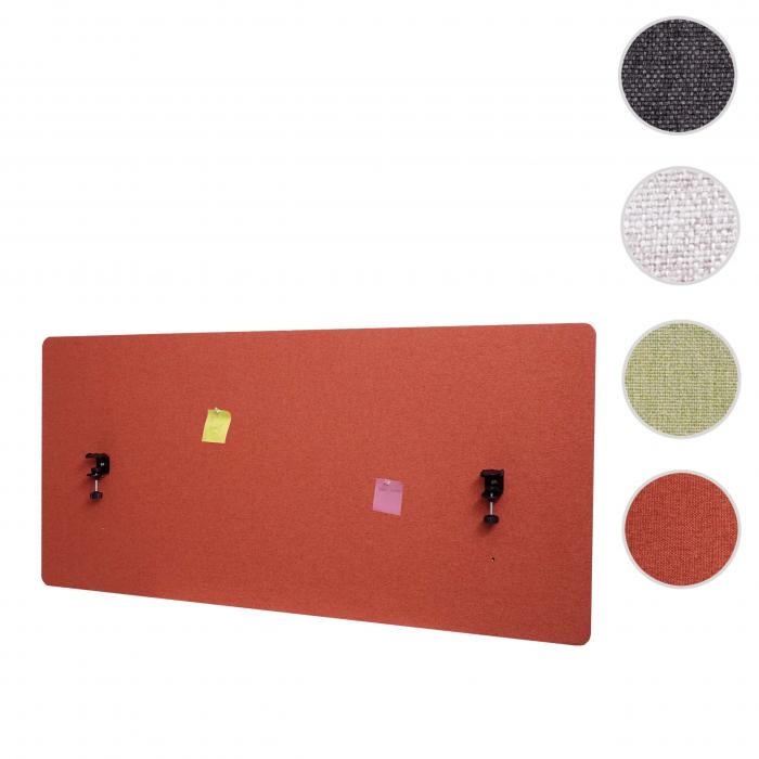 Akustik-Tischtrennwand HWC-G75, Bro-Sichtschutz Schreibtisch Pinnwand, doppelwandig Stoff/Textil ~ 60x140cm braun