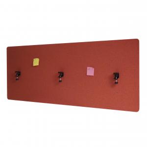 Akustik-Tischtrennwand HWC-G75, Bro-Sichtschutz Schreibtisch Pinnwand, doppelwandig Stoff/Textil ~ 60x160cm braun