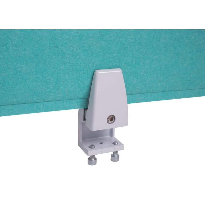 Tischtrennwand HWC-G76, Bro-Sichtschutz Schreibtisch Pinnwand, Schallschutz Stoff/Textil mit Prgung ~ 100x30cm trkis