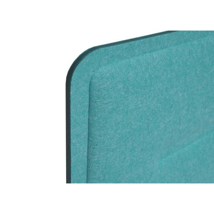 Tischtrennwand HWC-G76, Bro-Sichtschutz Schreibtisch Pinnwand, Schallschutz Stoff/Textil mit Prgung ~ 100x30cm trkis