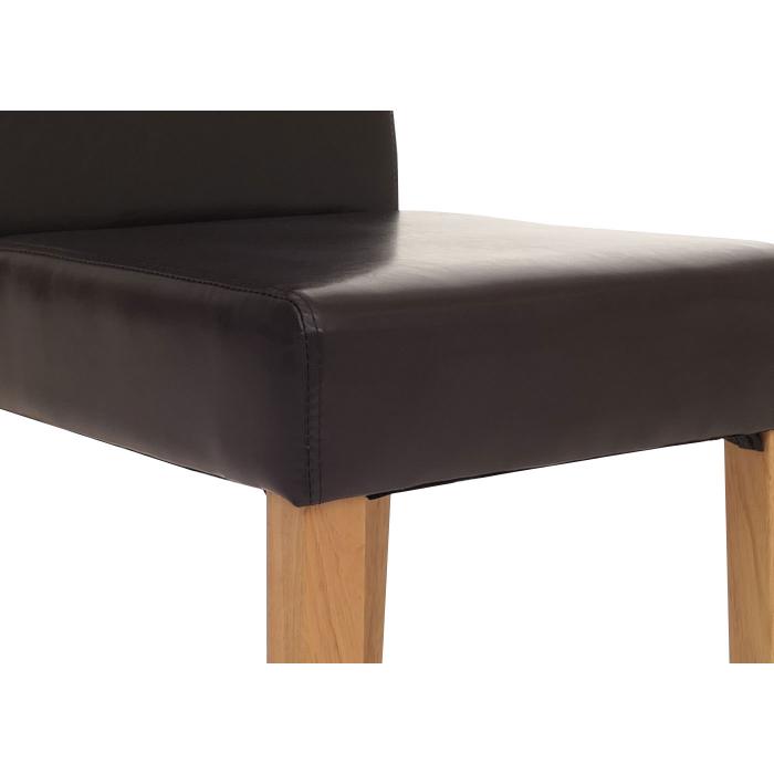 Esszimmerstuhl Littau, Kchenstuhl Stuhl, Leder ~ braun, helle Beine