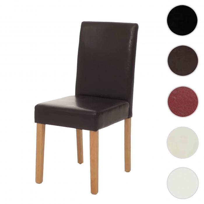 Esszimmerstuhl Littau, Kchenstuhl Stuhl, Leder ~ braun, helle Beine