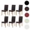 6er-Set Esszimmerstuhl Stuhl Kchenstuhl Littau ~ Leder, braun, helle Beine