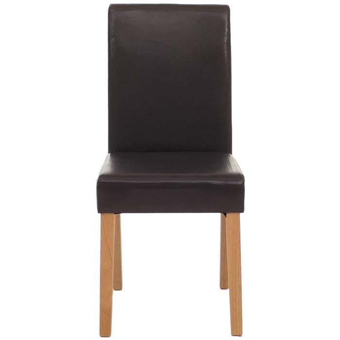 Esszimmerstuhl Littau, Kchenstuhl Stuhl, Leder ~ braun, helle Beine
