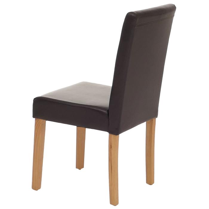 Esszimmerstuhl Littau, Kchenstuhl Stuhl, Leder ~ braun, helle Beine