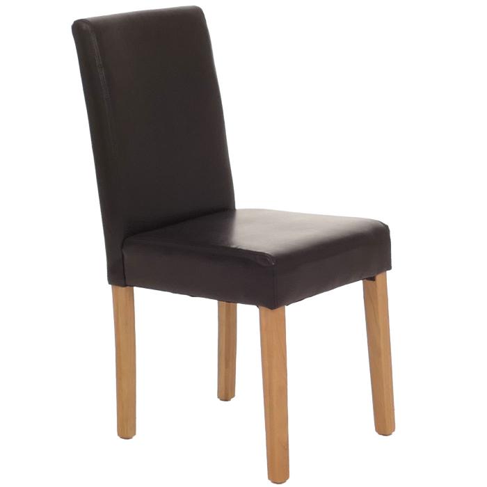 Esszimmerstuhl Littau, Kchenstuhl Stuhl, Leder ~ braun, helle Beine
