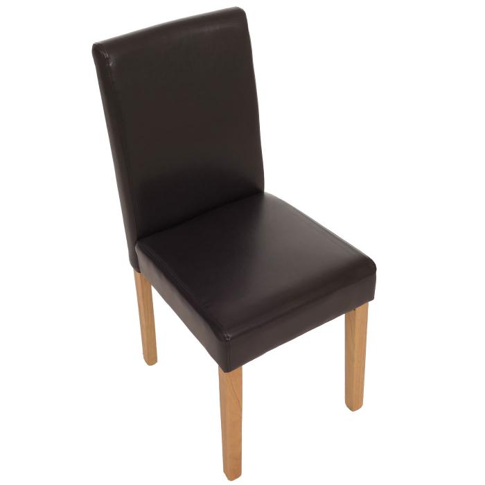 Esszimmerstuhl Littau, Kchenstuhl Stuhl, Leder ~ braun, helle Beine