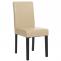 Esszimmerstuhl Littau, Kchenstuhl Stuhl, Leder ~ creme, dunkle Beine
