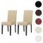 2er-Set Esszimmerstuhl Stuhl Kchenstuhl Littau ~ Leder, creme, dunkle Beine