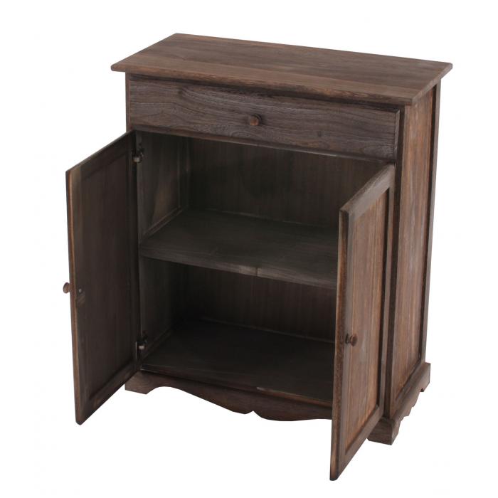 B-Ware (Beschdigungen an Tre SK3) | Kommode Schrank, 78x66x33cm, Shabby-Look, Vintage ~ braun