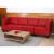 Modular 4-Sitzer Sofa Couch Lyon, Kunstleder ~ rot, hohe Armlehnen
