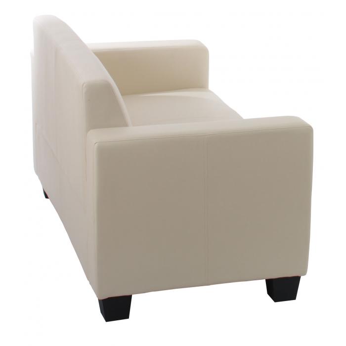 Sofa-Garnitur Couch-Garnitur 2x 2er Sofa Lyon Kunstleder ~ creme