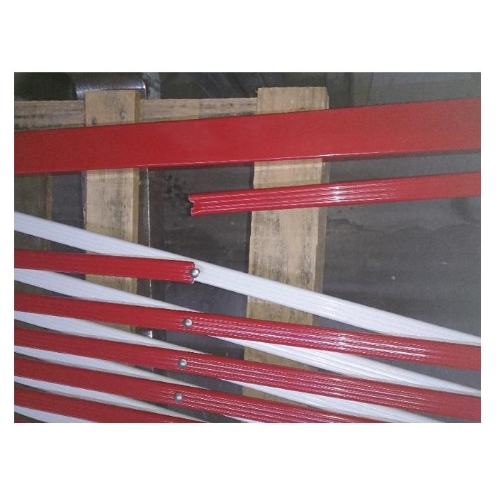 Absperrgitter HWC-B34, Scherengitter Zaun Schutzgitter ausziehbar, Alu rot-weiß ~ Höhe 103cm, Breite 32-265cm