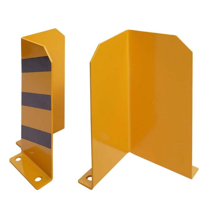 2er-Set Rammschutz HWC-J50, Anfahrschutz Eckschutz, mit Bolzenanker Metall L-Form 40x18cm gelb-schwarz