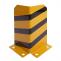 2er-Set Rammschutz HWC-J50, Anfahrschutz Eckschutz, mit Bolzenanker Metall L-Form 40x18cm gelb-schwarz