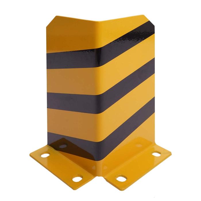 2er-Set Rammschutz HWC-J50, Anfahrschutz Eckschutz, mit Bolzenanker Metall L-Form 40x18cm gelb-schwarz