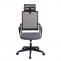 Brostuhl HWC-J52, Drehstuhl Schreibtischstuhl, ergonomisch Kopfsttze, Kunstleder ~ grau