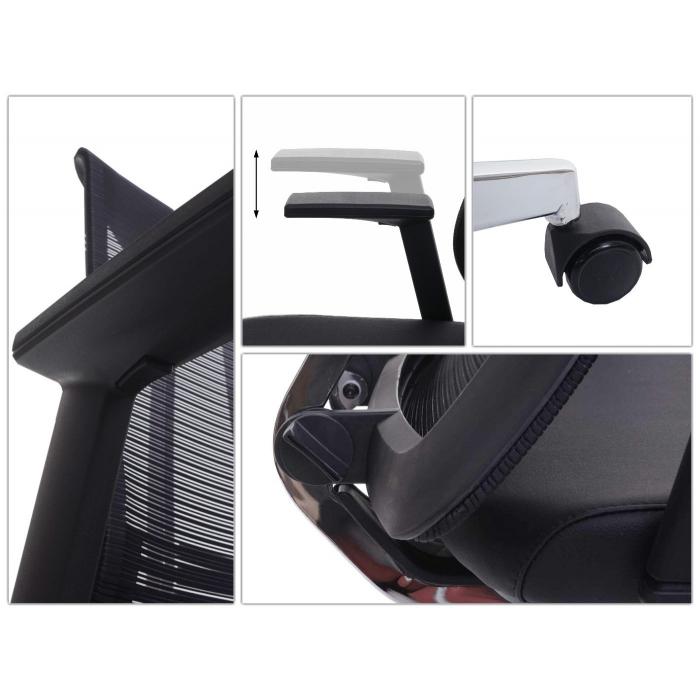 Brostuhl HWC-J53, Drehstuhl Schreibtischstuhl, ergonomisch Kunstleder ~ schwarz