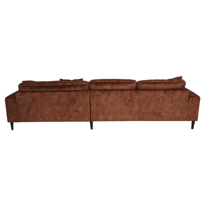 Retourenware | Ecksofa HWC-J54, Couch Sofa 3-Sitzer L-Form Liegeflche links/rechts 295cm ~ Samt rost-rot