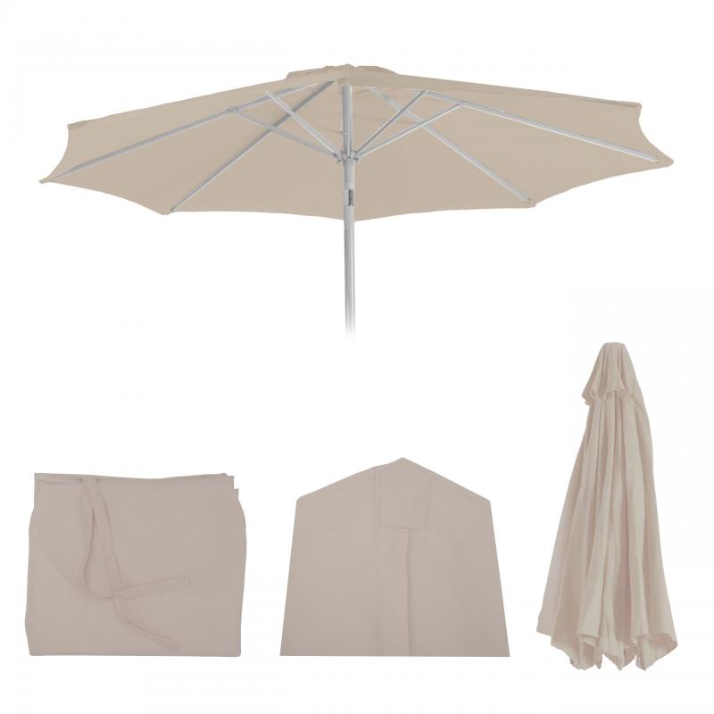 Ersatz-Bezug fr Sonnenschirm N18, Sonnenschirmbezug Ersatzbezug,  2,7m Stoff/Textil 5kg ~ creme