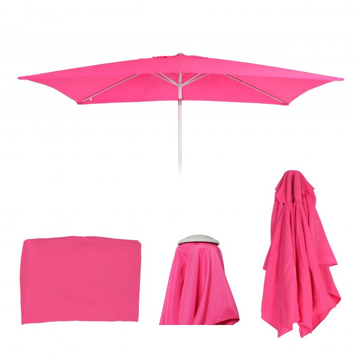 Ersatz-Bezug fr Sonnenschirm N23, Sonnenschirmbezug Ersatzbezug, 2x3m rechteckig Stoff/Textil 4,5kg UV 50+ ~ pink