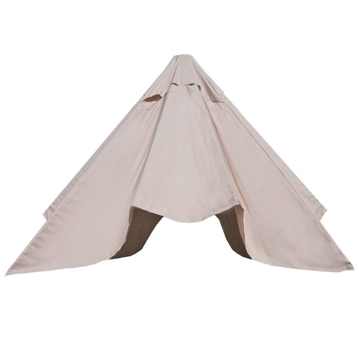 Ersatz-Bezug fr Sonnenschirm Florida, Sonnenschirmbezug Ersatzbezug,  3,5m Polyester 8 Streben ~ creme-wei