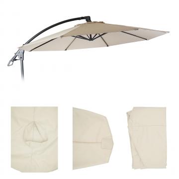 Ersatz-Bezug fr Deluxe Ampelschirm HWC-D14, Sonnenschirmbezug rund  3m ~ creme ohne Flap