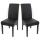 2er-Set Esszimmerstuhl Küchenstuhl Stuhl M37 ~ Kunstleder matt, schwarz, dunkle Füße