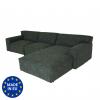 Ecksofa HWC-J59, Couch Sofa mit Ottomane rechts, Made in EU, wasserabweisend ~ Kunstleder grau