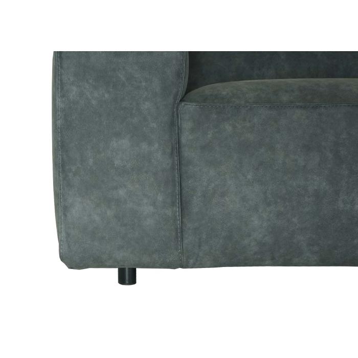 Ecksofa HWC-J59, Couch Sofa mit Ottomane rechts, Made in EU, wasserabweisend 295cm ~ Kunstleder grau