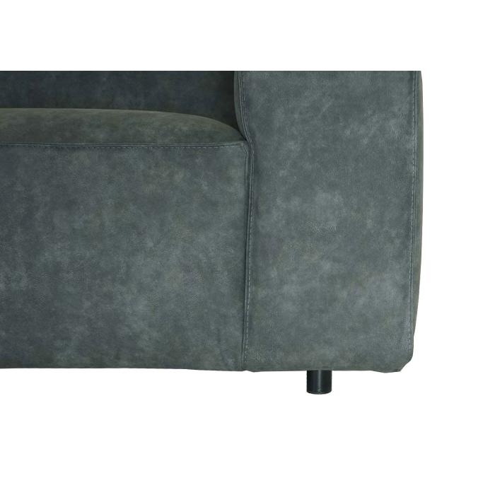 Ecksofa HWC-J59, Couch Sofa mit Ottomane links, Made in EU, wasserabweisend ~ Kunstleder grau
