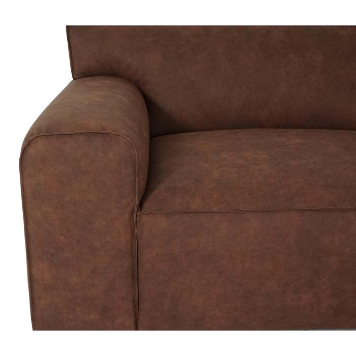 Ecksofa HWC-J59, Couch Sofa mit Ottomane rechts, Made in EU, wasserabweisend 295cm ~ Kunstleder braun