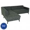 Ecksofa HWC-J60, Couch Sofa mit Ottomane links, Made in EU, wasserabweisend ~ Kunstleder grau