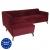 Ecksofa HWC-J60, Couch Sofa mit Ottomane links, Made in EU, wasserabweisend 247cm ~ Samt bordeaux-rot