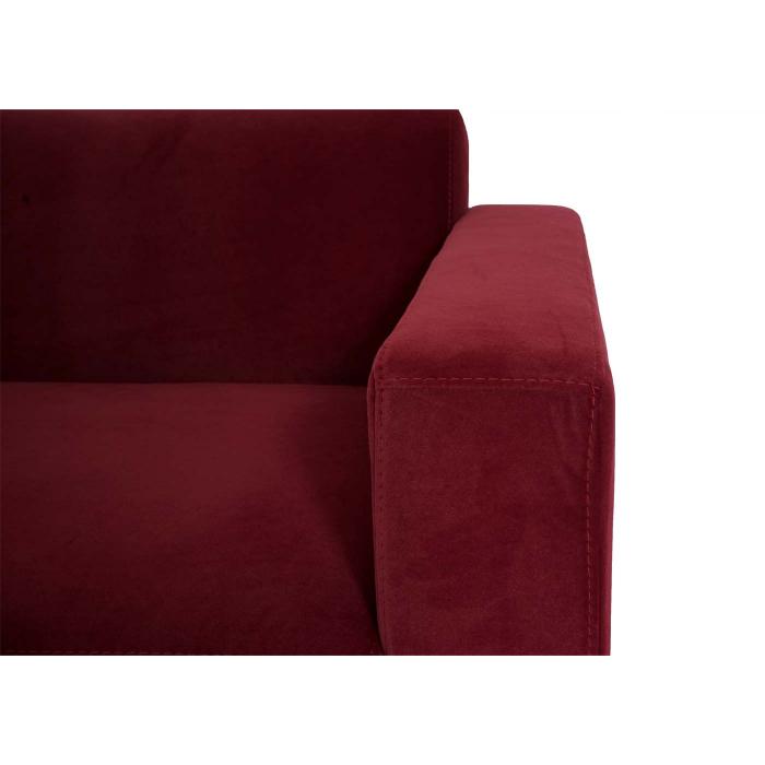 Ecksofa HWC-J60, Couch Sofa mit Ottomane links, Made in EU, wasserabweisend 247cm ~ Samt bordeaux-rot