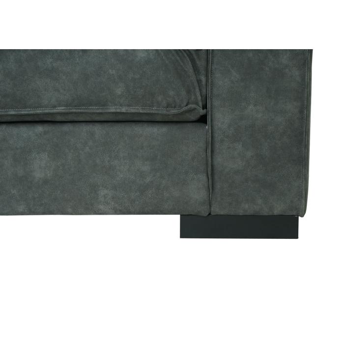 Ecksofa HWC-J58, Couch Sofa mit Ottomane links, Made in EU, wasserabweisend 295cm ~ Kunstleder grau