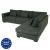 Ecksofa HWC-J58, Couch Sofa mit Ottomane rechts, Made in EU, wasserabweisend ~ Kunstleder grau