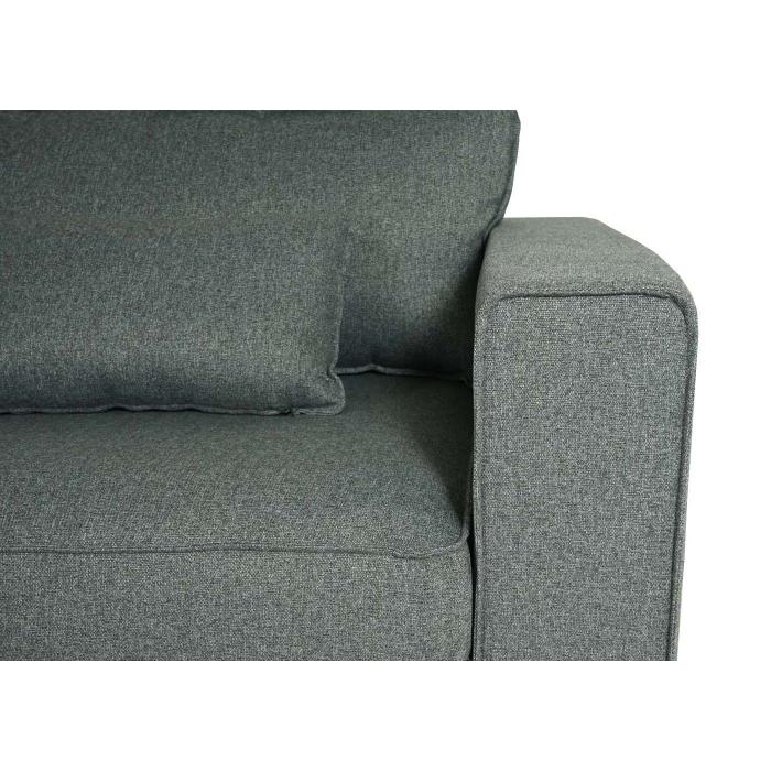 Ecksofa HWC-J58, Couch Sofa mit Ottomane links, Made in EU, wasserabweisend 295cm ~ Stoff/Textil grau