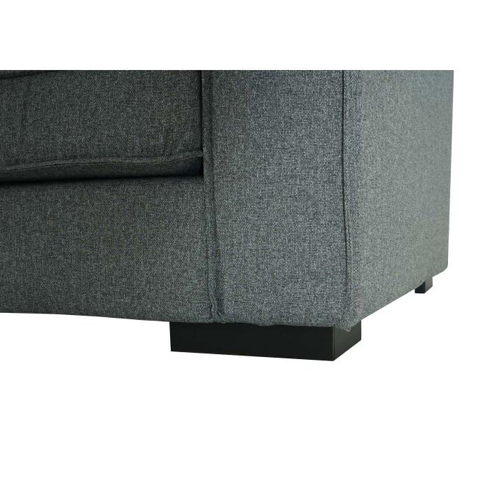 Ecksofa HWC-J58, Couch Sofa mit Ottomane links, Made in EU, wasserabweisend 295cm ~ Stoff/Textil grau