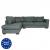 Ecksofa HWC-J58, Couch Sofa mit Ottomane links, Made in EU, wasserabweisend 295cm ~ Stoff/Textil grau