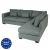 Ecksofa HWC-J58, Couch Sofa mit Ottomane rechts, Made in EU, wasserabweisend ~ Stoff/Textil grau
