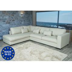 Ecksofa HWC-J58, Couch Sofa mit Ottomane links, Made in EU, wasserabweisend ~ Stoff/Textil sand-braun