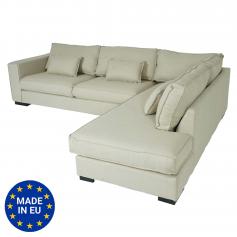 Ecksofa HWC-J58, Couch Sofa mit Ottomane rechts, Made in EU, wasserabweisend 295cm ~ Stoff/Textil sand-braun