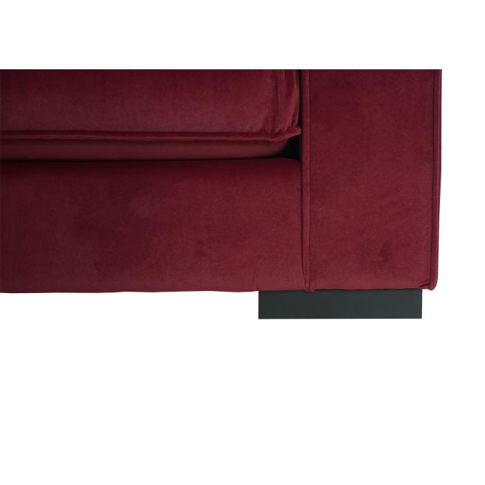 Retourenware | Ecksofa HWC-J58, Couch Sofa mit Ottomane links, Made in EU, wasserabweisend 295cm ~ Samt bordeaux-rot
