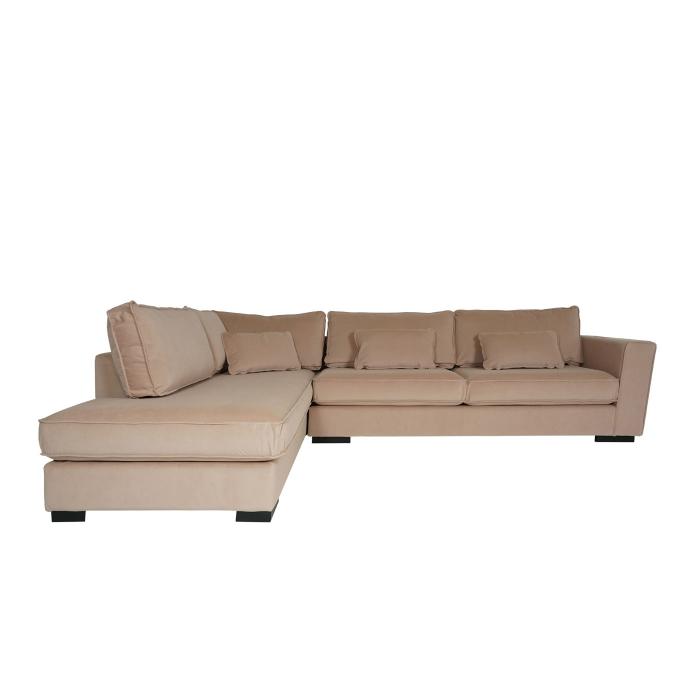 B-Ware (rosa statt sandfarben SK2) | Ecksofa HWC-J58, Couch Sofa mit Ottomane links, Made in EU, wasserabweisend