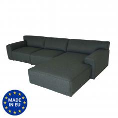 Ecksofa HWC-J59, Couch Sofa mit Ottomane rechts, Made in EU, wasserabweisend 295cm ~ Stoff/Textil grau