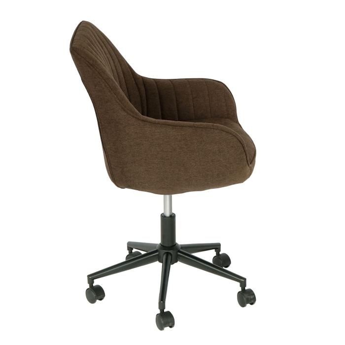 Brostuhl HWC-J62, Drehstuhl Schreibtischstuhl Lehnstuhl, Stoff/Textil mit Armlehne ~ braun