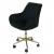 Bürostuhl HWC-J62, Drehstuhl Schreibtischstuhl Lehnstuhl Stuhl, Samt mit Armlehne goldenes Fußkreuz ~ schwarz