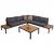 Garten Garnitur HWC-H54b, Garnitur Sitzgruppe Garten-/Lounge-Set Sofa, Olefin Holzoptik Alu ~ Polster dunkelgrau